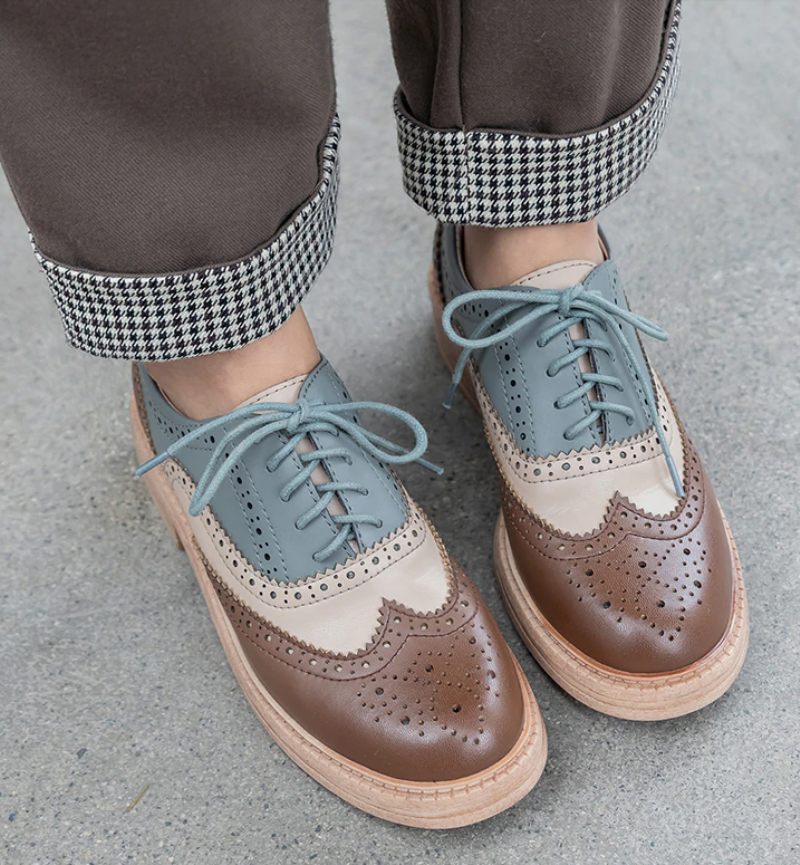 Aquamarine Oxfords Skor För Kvinnor - Brun