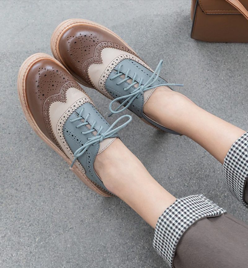 Aquamarine Oxfords Skor För Kvinnor - Brun