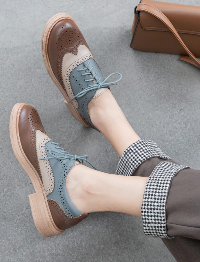 Aquamarine Oxfords Skor För Kvinnor - Brun