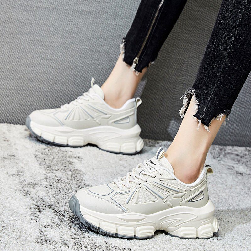 Arjona Sneaker I Läder Som Andas För Kvinnor - Beige