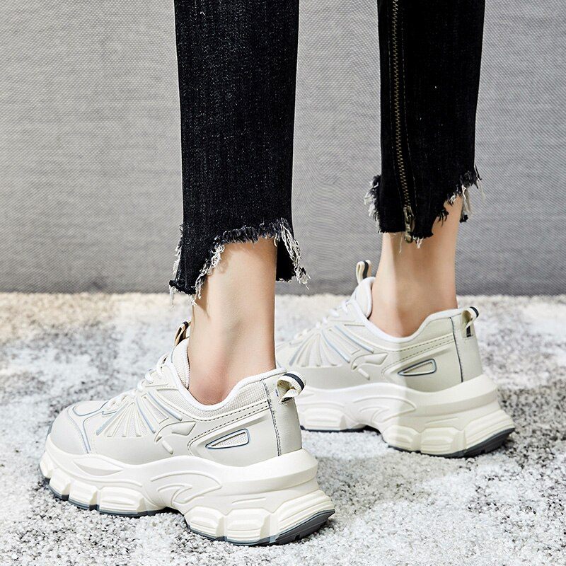 Arjona Sneaker I Läder Som Andas För Kvinnor - Beige