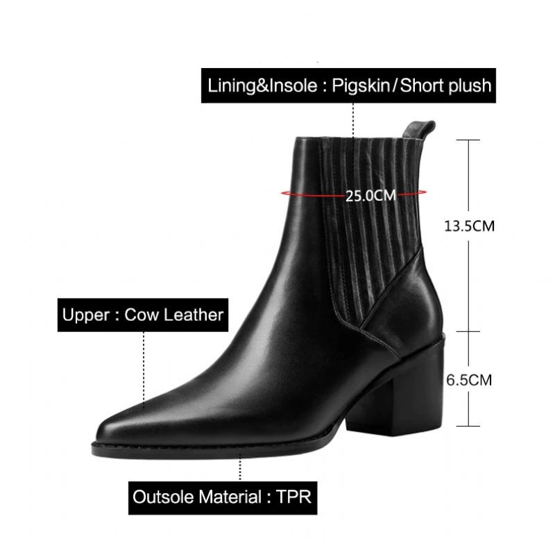 Arlette Booties Ankellängd - Svart kort plysch