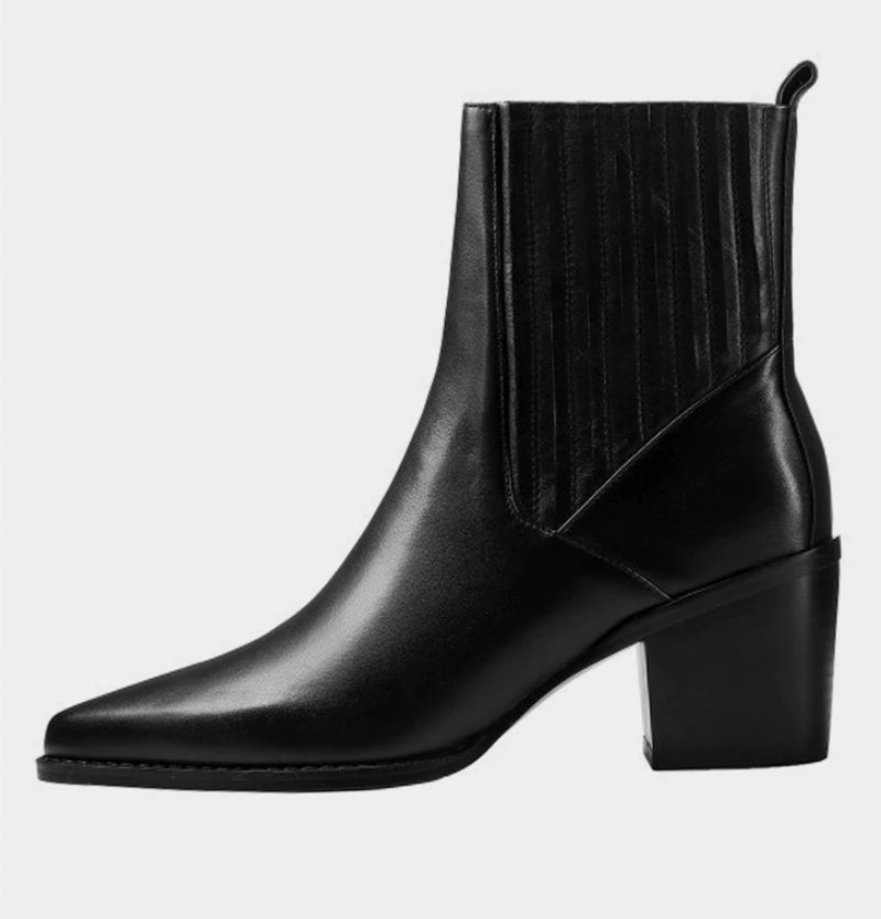 Arlette Booties Ankellängd - Svart kort plysch