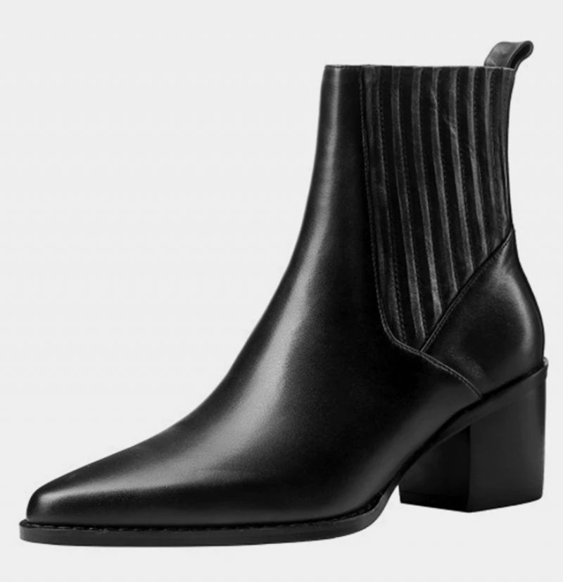 Arlette Booties Ankellängd - Svart kort plysch