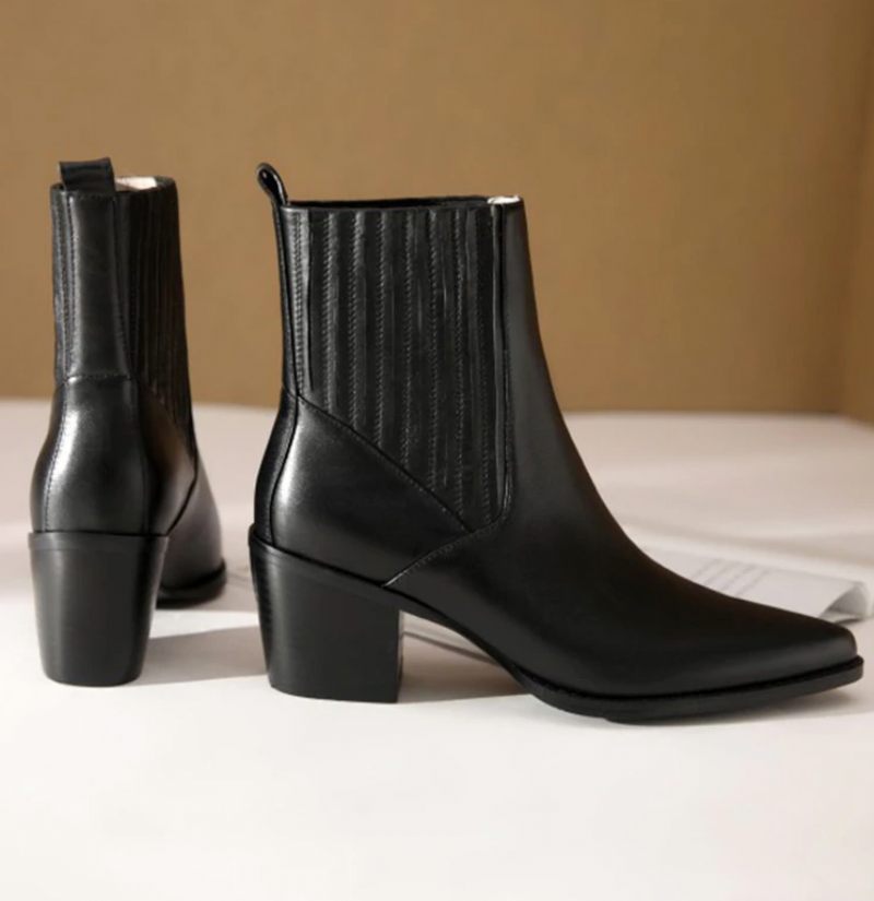 Arlette Booties Ankellängd - Svart kort plysch