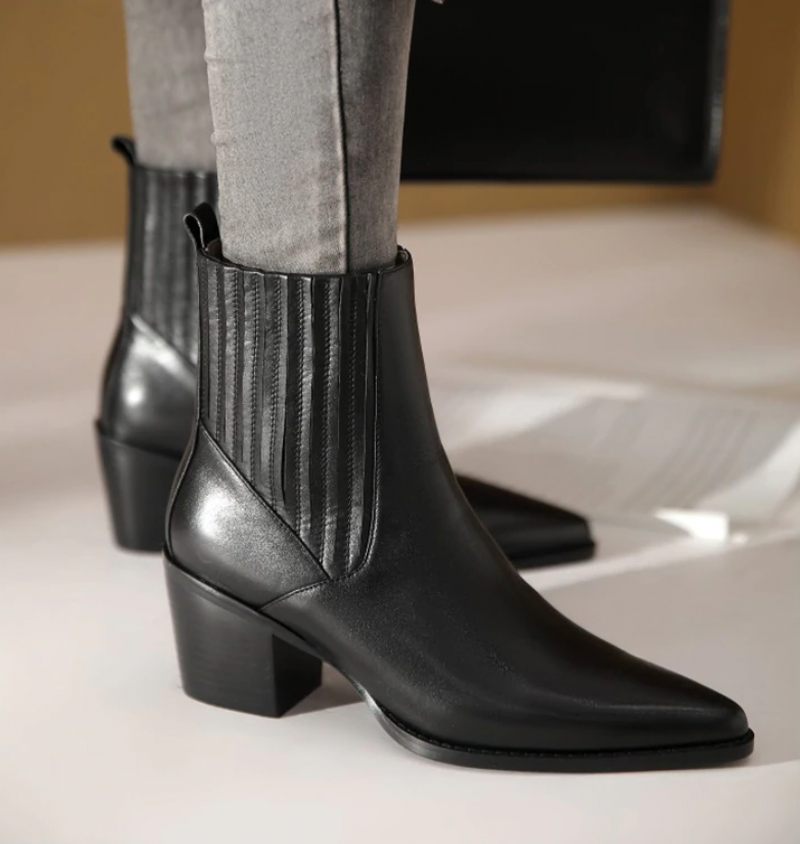Arlette Booties Ankellängd - Svart kort plysch