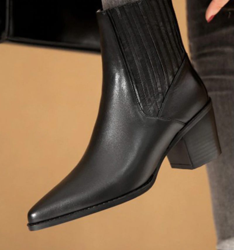 Arlette Booties Ankellängd - Svart kort plysch