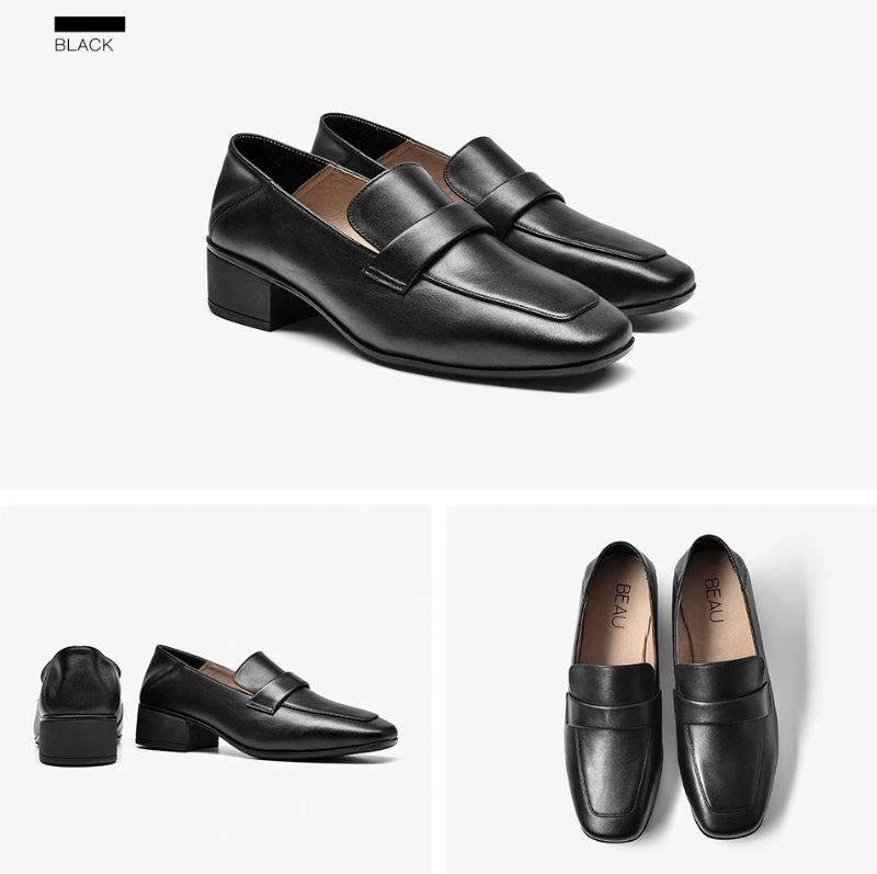 Armenia Kvinnors Square Toe Flat Loaferskor - Kaffe