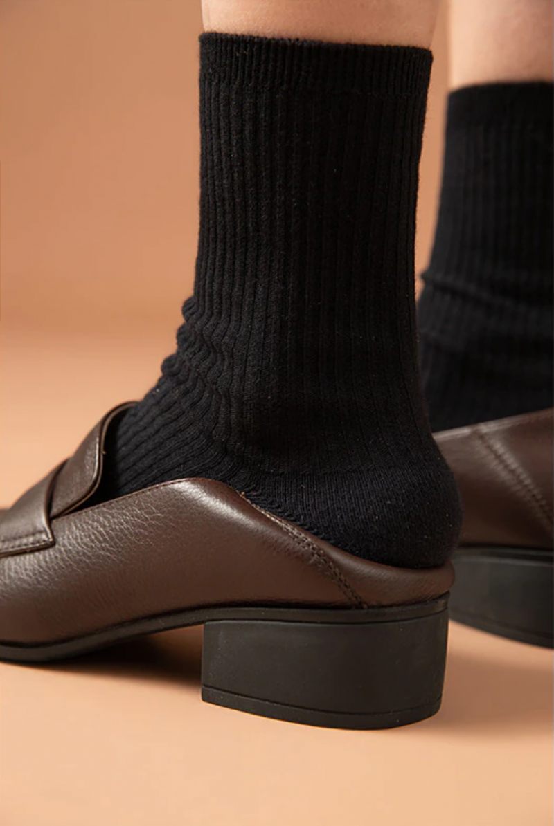 Armenia Kvinnors Square Toe Flat Loaferskor - Kaffe
