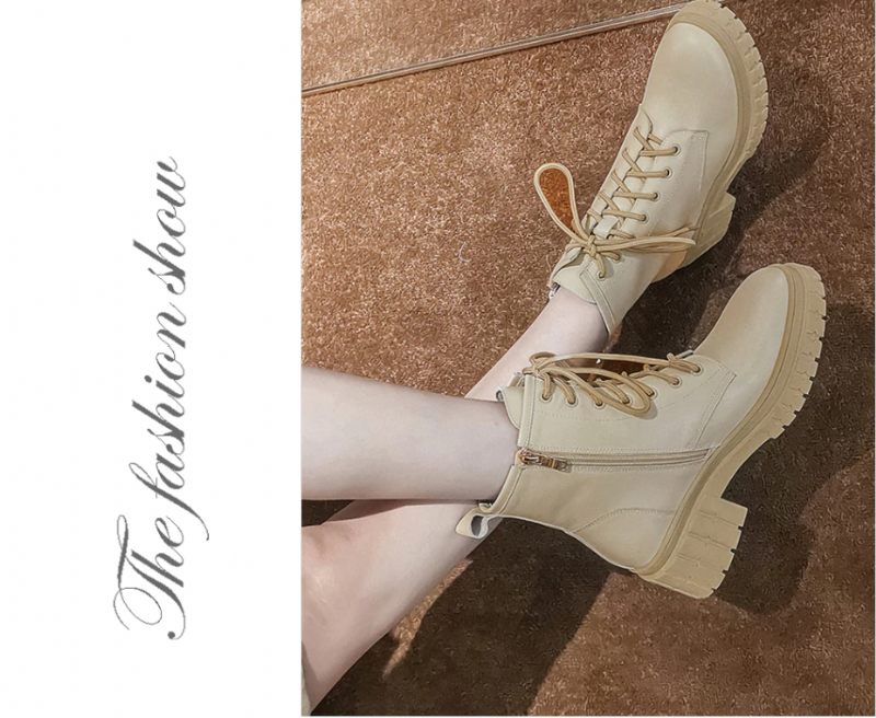 Arrieta Boots Ankelhöjd - Beige kort plysch