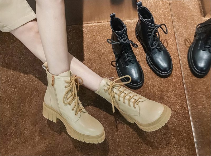 Arrieta Boots Ankelhöjd - Beige kort plysch
