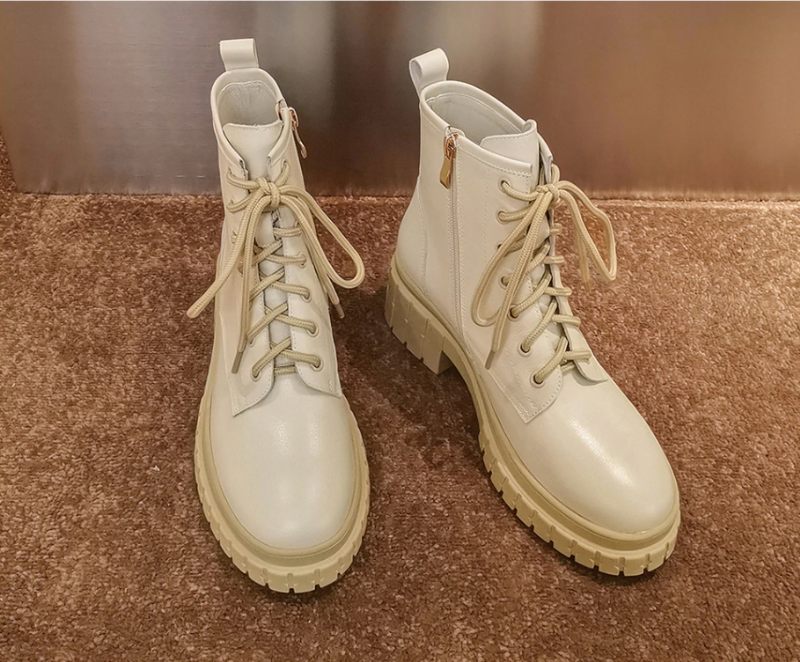 Arrieta Boots Ankelhöjd - Beige kort plysch