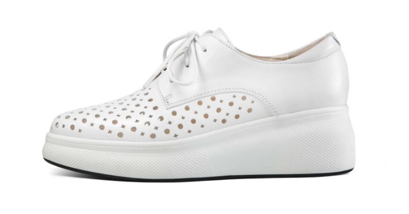 Asiloe Damer Casual Läder Platform Svarta Skor - Vit