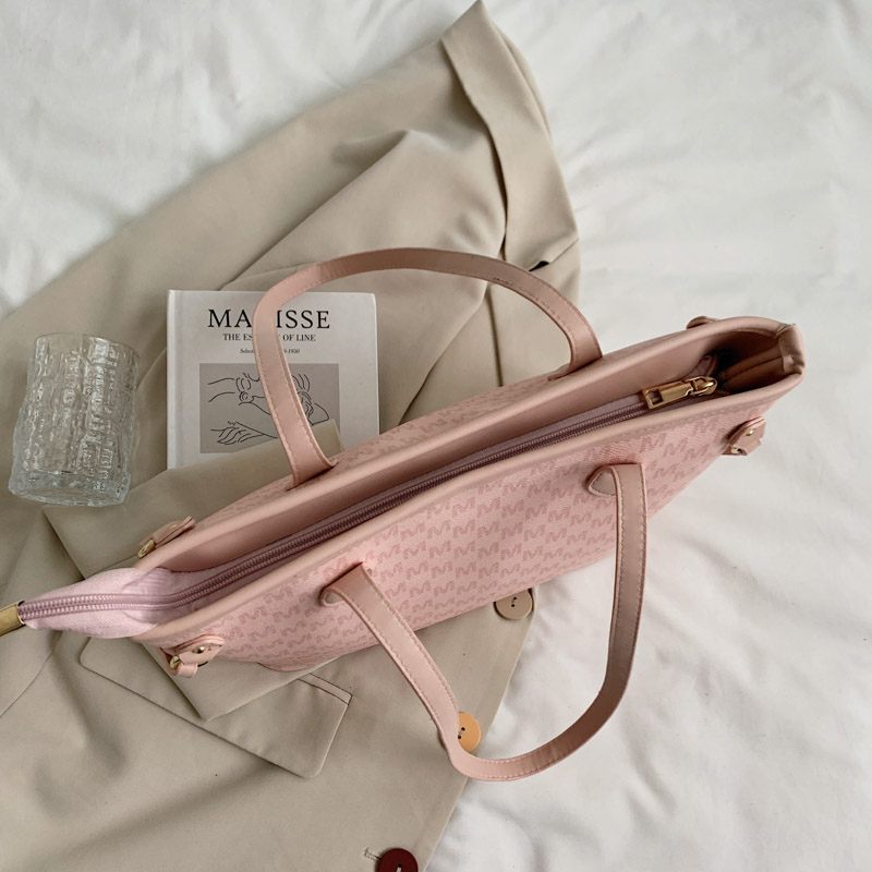 Audrey Dam Designer High Capacity Large Shoulder Handväska - Beige