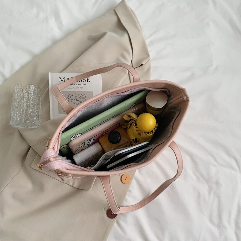 Audrey Dam Designer High Capacity Large Shoulder Handväska - Beige