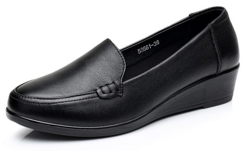 Aura Läder Loafers För Kvinnor - Svart