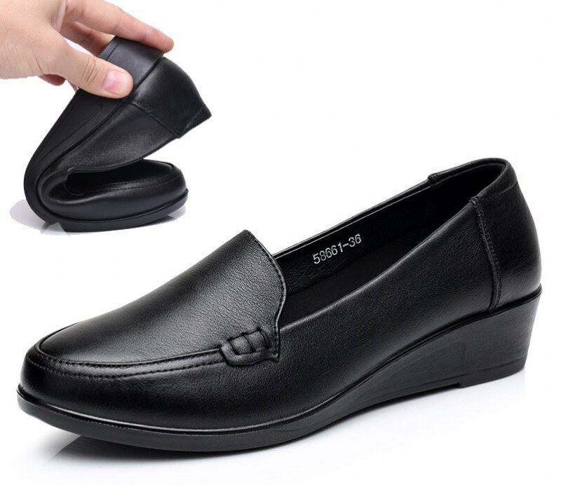 Aura Läder Loafers För Kvinnor - Svart