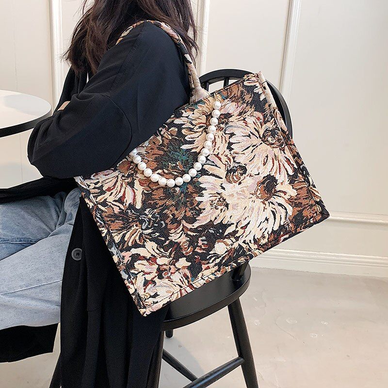 Azalea Luxury Designer Large Tote Hadbag För Kvinnor - Stor brun
