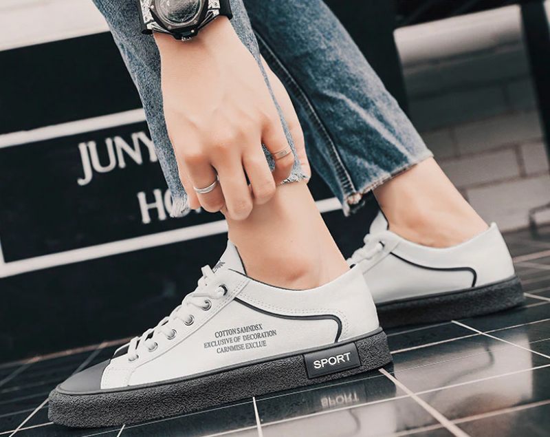 Azis Klassiska Sneakers För Män - Vit