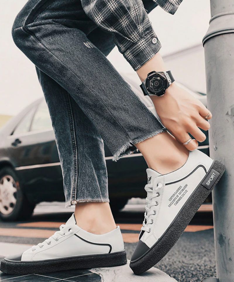 Azis Klassiska Sneakers För Män - Vit