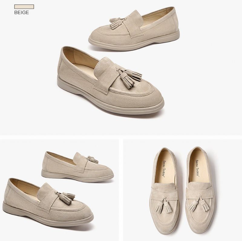 Bacilos Platta Damskor Utan Skosnören - Beige