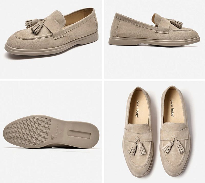 Bacilos Platta Damskor Utan Skosnören - Beige