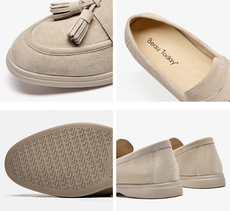 Bacilos Platta Damskor Utan Skosnören - Beige