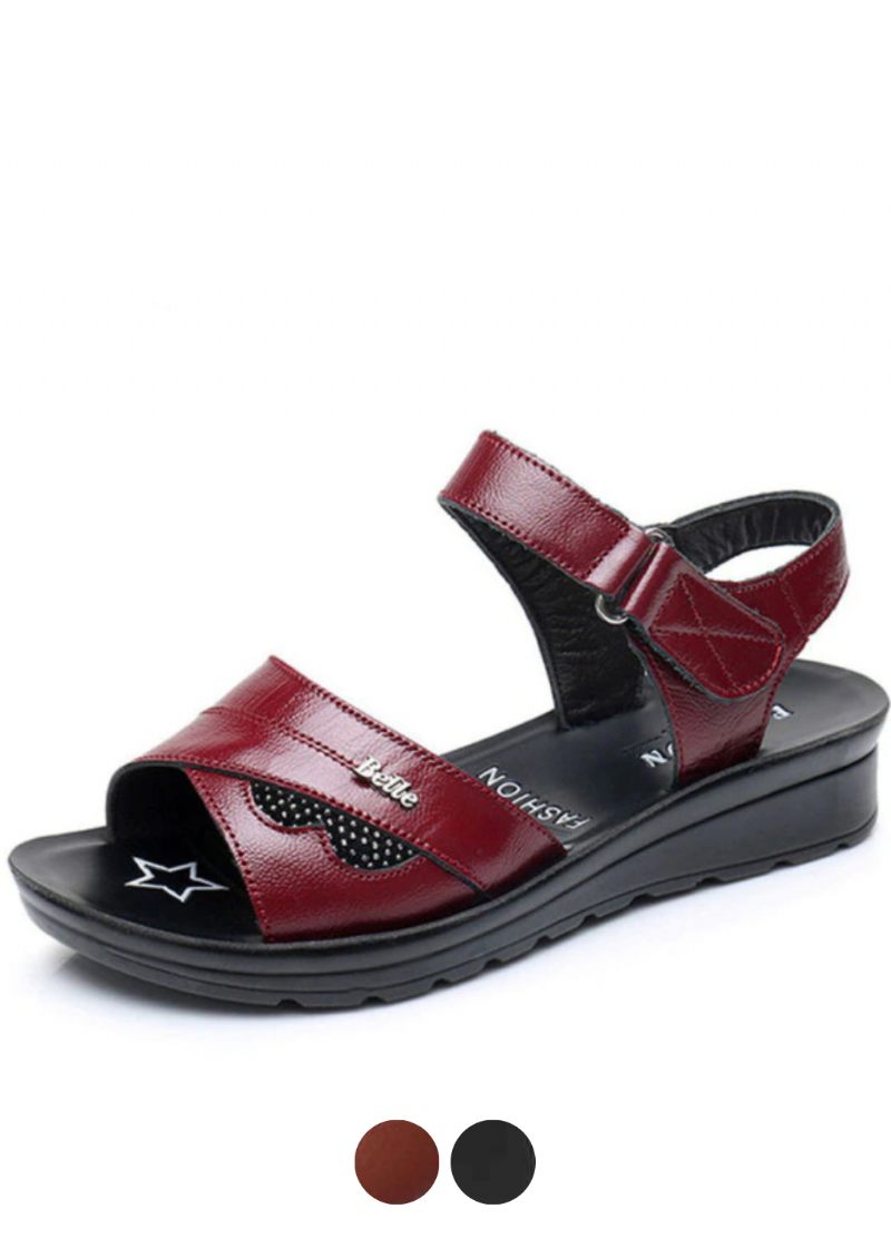 Barbara Bekväm Lädersandal För Kvinnor