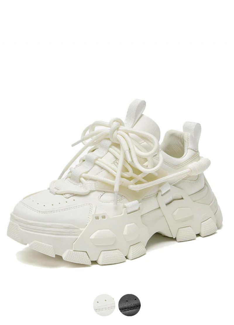 Barbara Sneaker I Läderplattform För Kvinnor