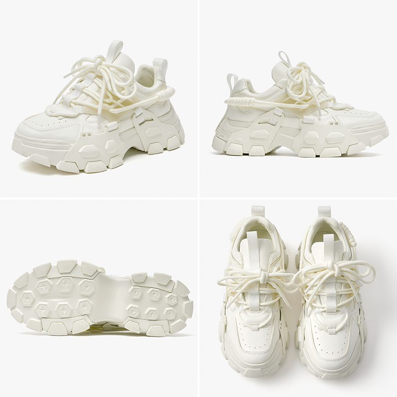 Barbara Sneaker I Läderplattform För Kvinnor - Beige