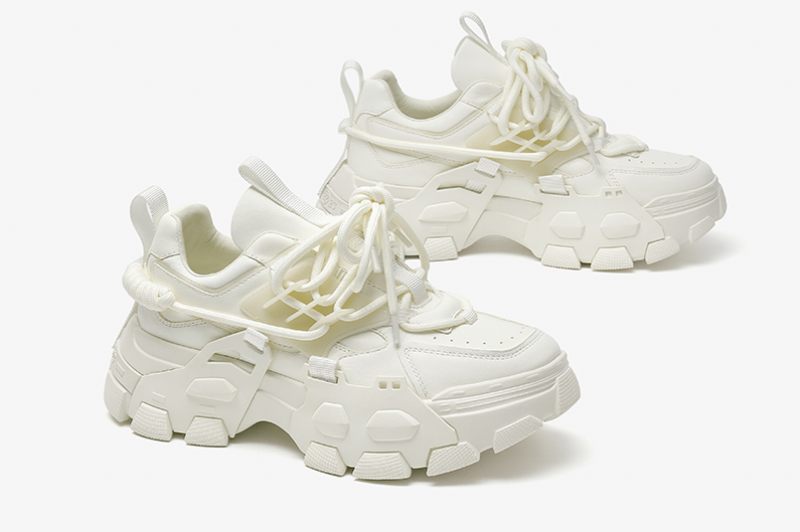 Barbara Sneaker I Läderplattform För Kvinnor - Beige