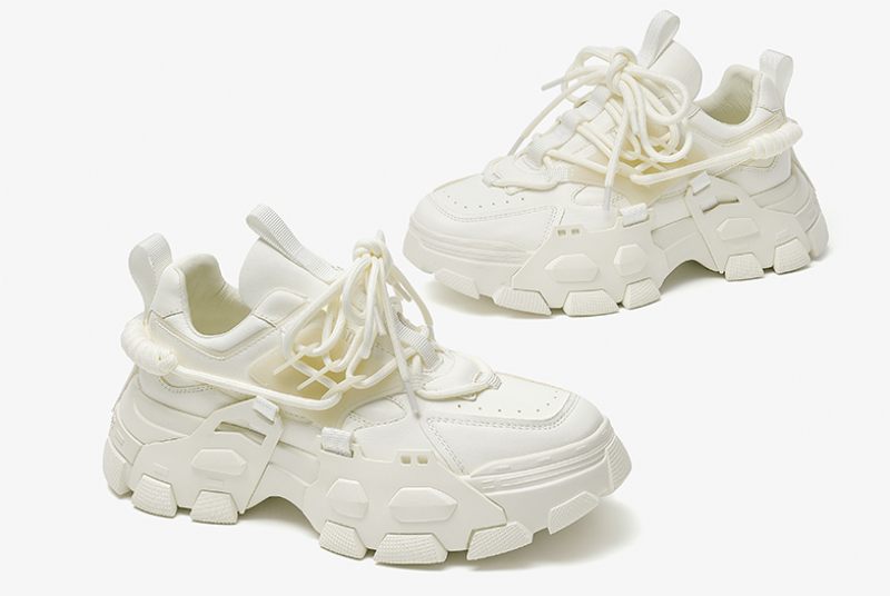 Barbara Sneaker I Läderplattform För Kvinnor - Beige