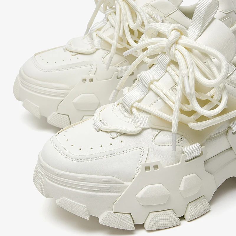 Barbara Sneaker I Läderplattform För Kvinnor - Beige