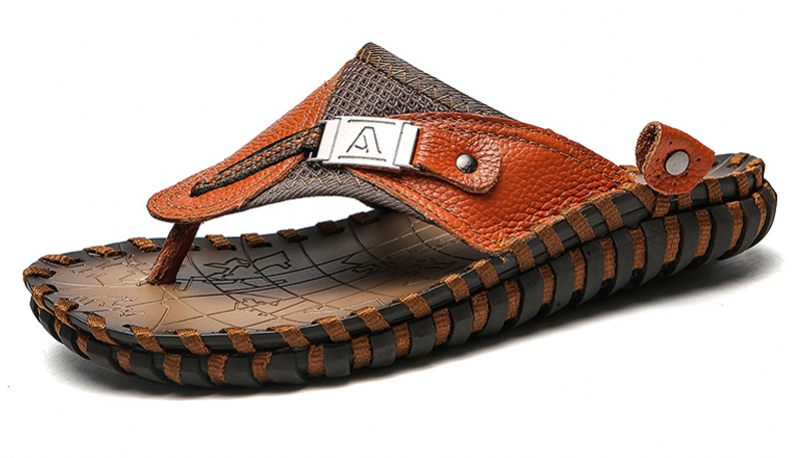 Baylon Casual Flip Flops För Män - Brun