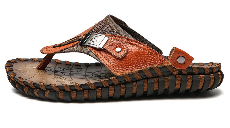 Baylon Casual Flip Flops För Män - Brun