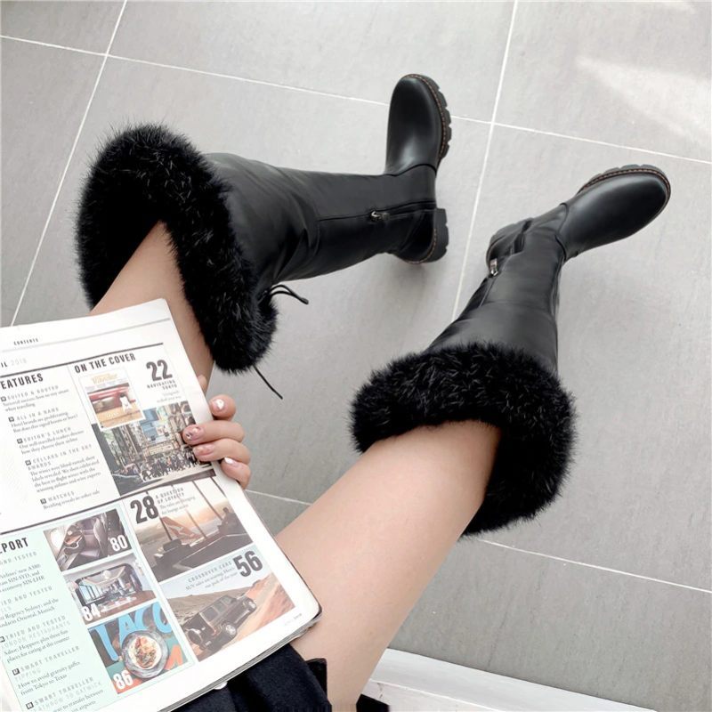 Bayron Warm Snow Black Boots För Kvinnor - Svart