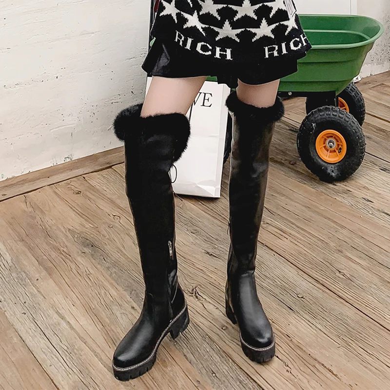 Bayron Warm Snow Black Boots För Kvinnor - Svart