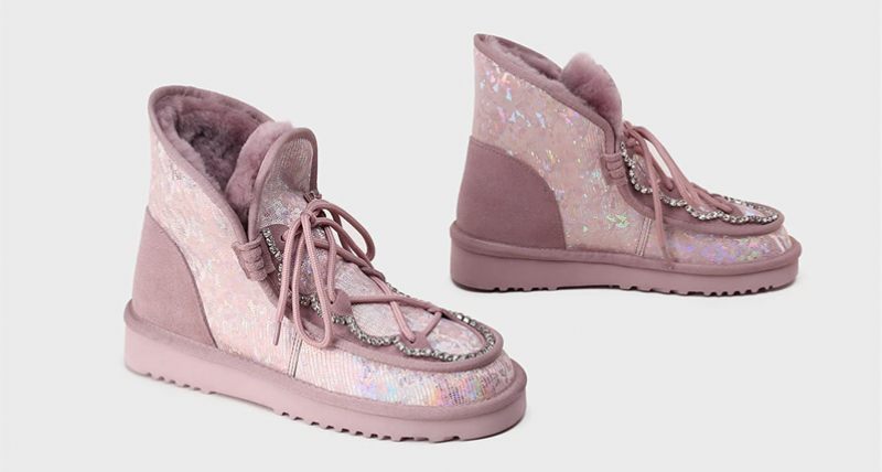 Beata Vinter Varma Utomhus Casual Fotkängor För Kvinnor - Rosa