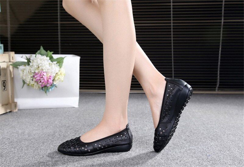 Bertha Flat Slip-on Läderskor För Kvinnor - Svart