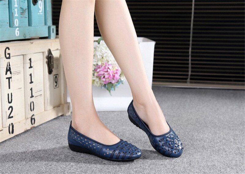 Bertha Flat Slip-on Läderskor För Kvinnor - Svart