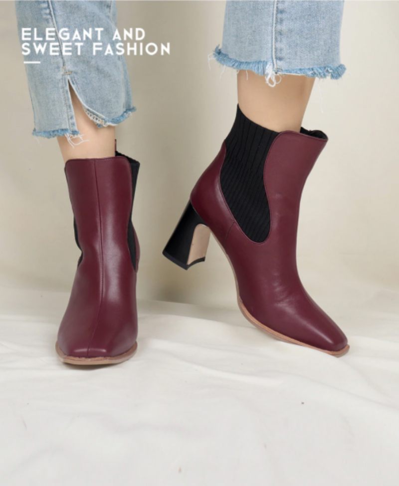 Bety Boots Ankelhöjd - Vinröd
