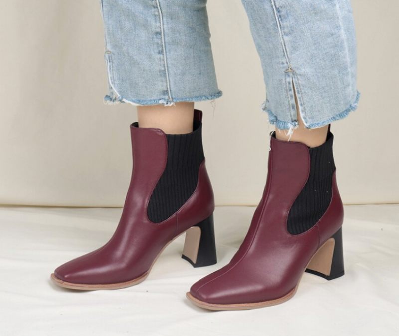 Bety Boots Ankelhöjd - Vinröd