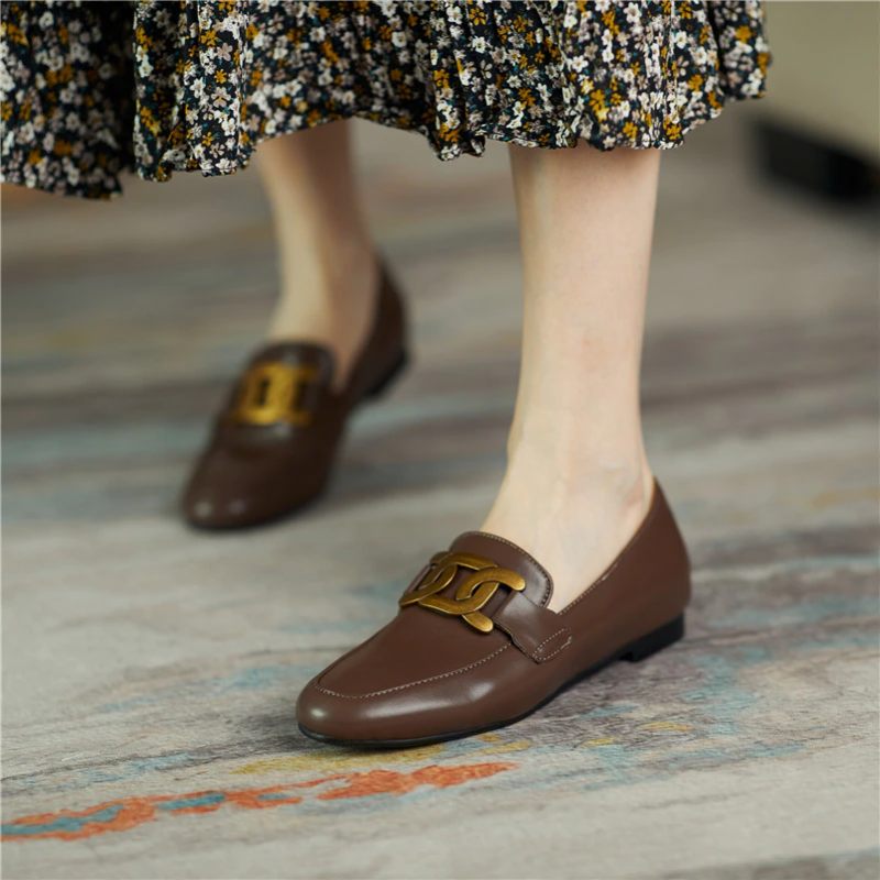 Borda Flat Loafer-skor För Kvinnor - Svart