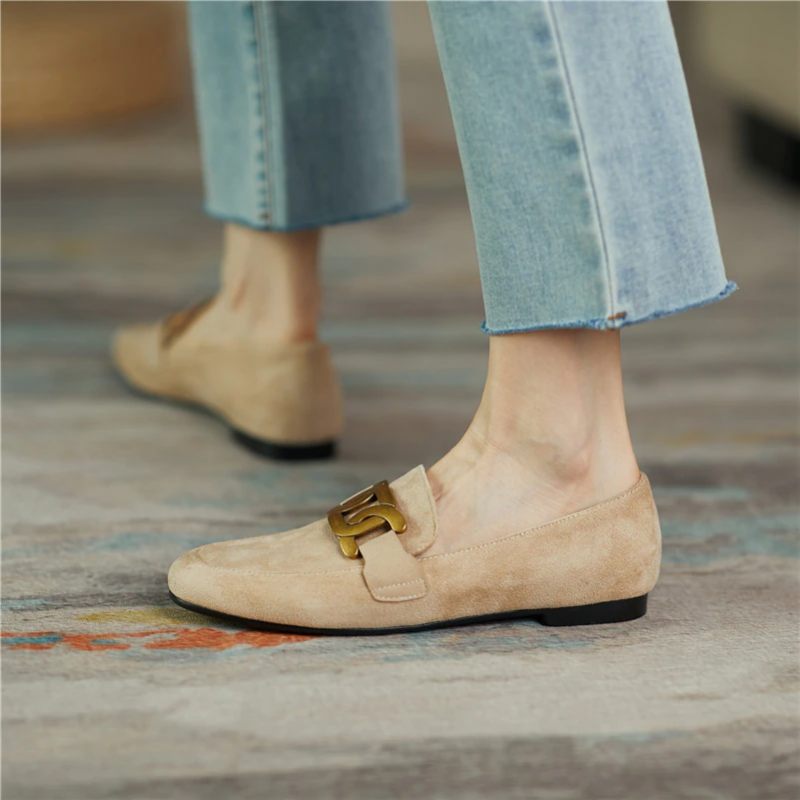 Borda Flat Loafer-skor För Kvinnor - Svart
