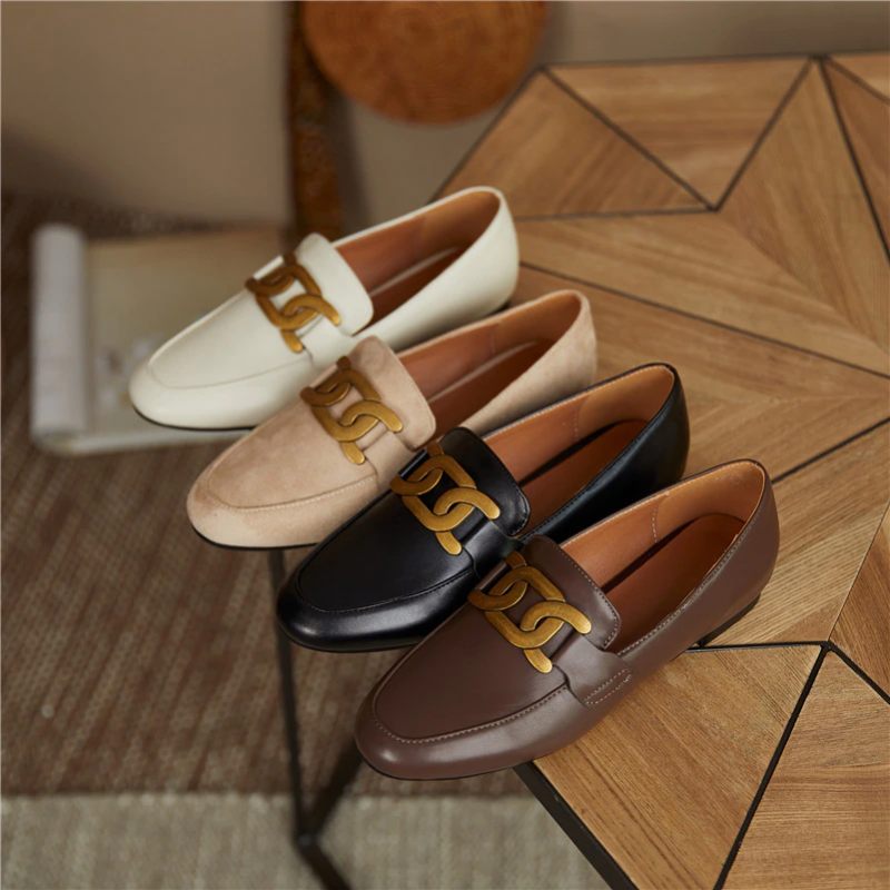 Borda Flat Loafer-skor För Kvinnor - Svart