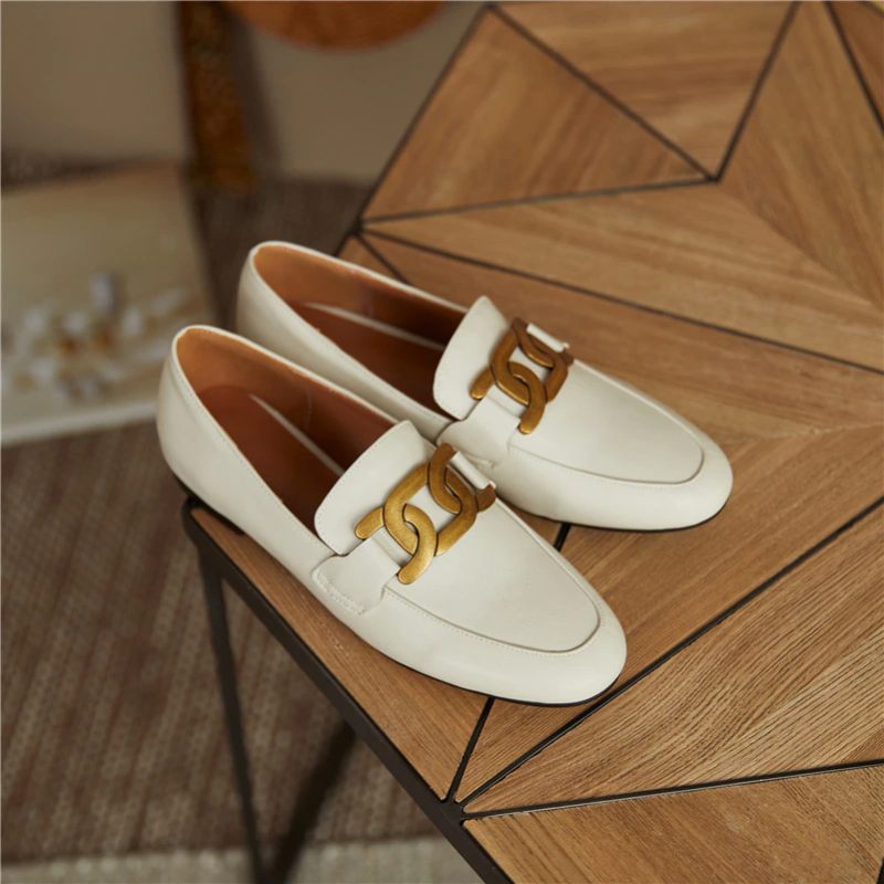 Borda Flat Loafer-skor För Kvinnor - Svart