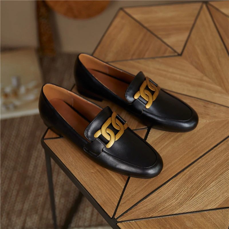 Borda Flat Loafer-skor För Kvinnor - Svart