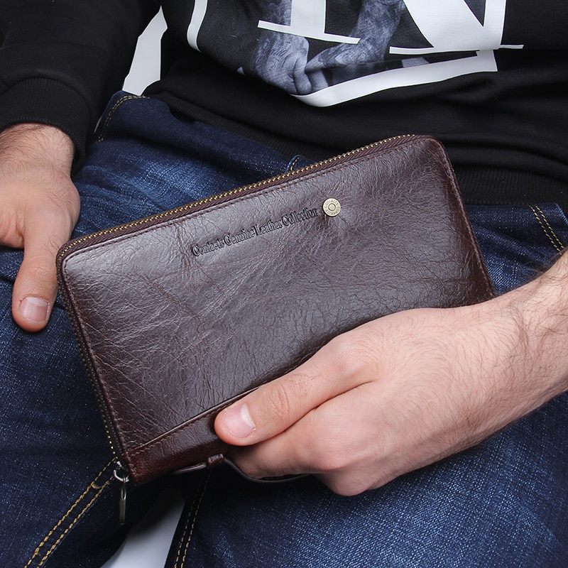 Borner Clutch-plånbok För Män - Kaffe