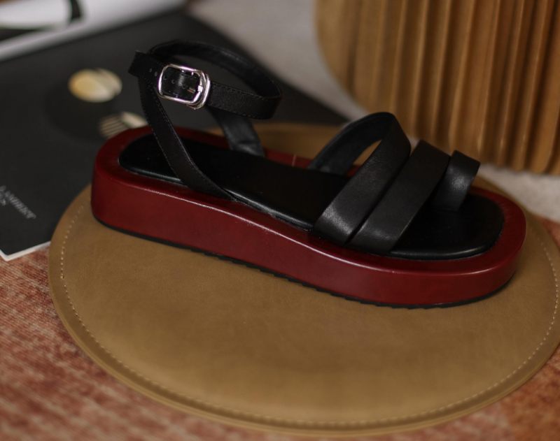Brusel Platt Sandal För Kvinnor - Svart