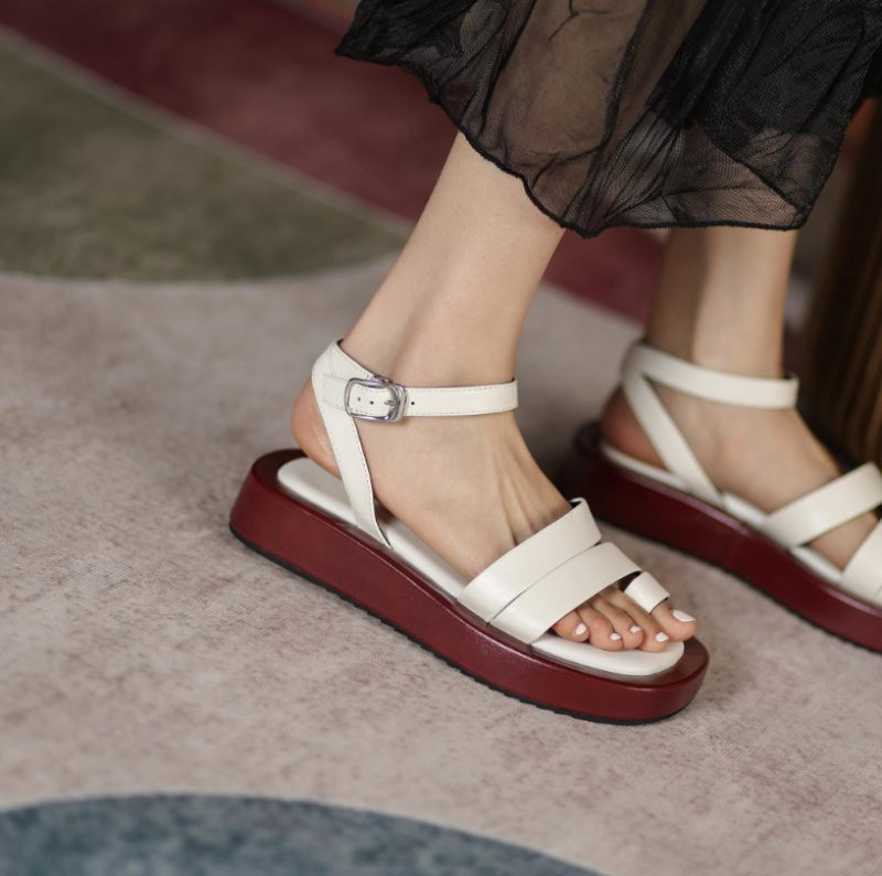 Brusel Platt Sandal För Kvinnor - Svart